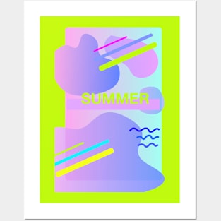 summer tropical abstract pattern with leisure sports motives Posters and Art